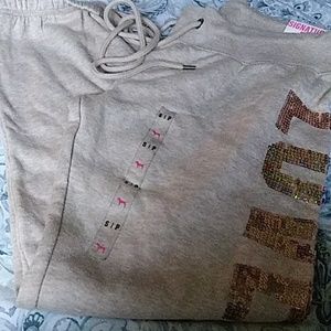 Pink glitter sweat pants